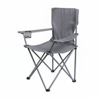 Silla de playa plegable con brazos + posavaso Gris
