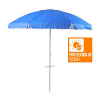 Sombrilla de Playa Azul 200cm Proteccion Uv Fp50+