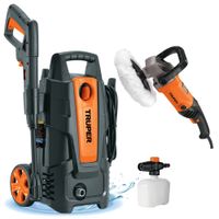 combo Hidrolavadora portátil 1500 psi +Pulidora orbital 7Pulg 1200W