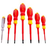 Desarmadores dielectricos aisla 1000V + PROVADOR DE CORRIENTE STANLEY