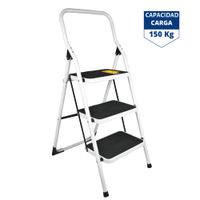 Escalera  tijera 3 peldaños acero, plegable - pretul