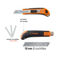 Cutter profesional navaja retráctil 6 + repuesto - truper