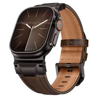 Correa De Cuero Qianxiang Para Apple Watch Ultra Black Brown