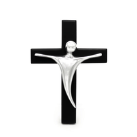 Cristo Grande con Cruz - Peltre/Madera