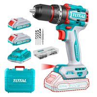 Taladro percutor 66nm + 2 baterías 2ah industrial Total