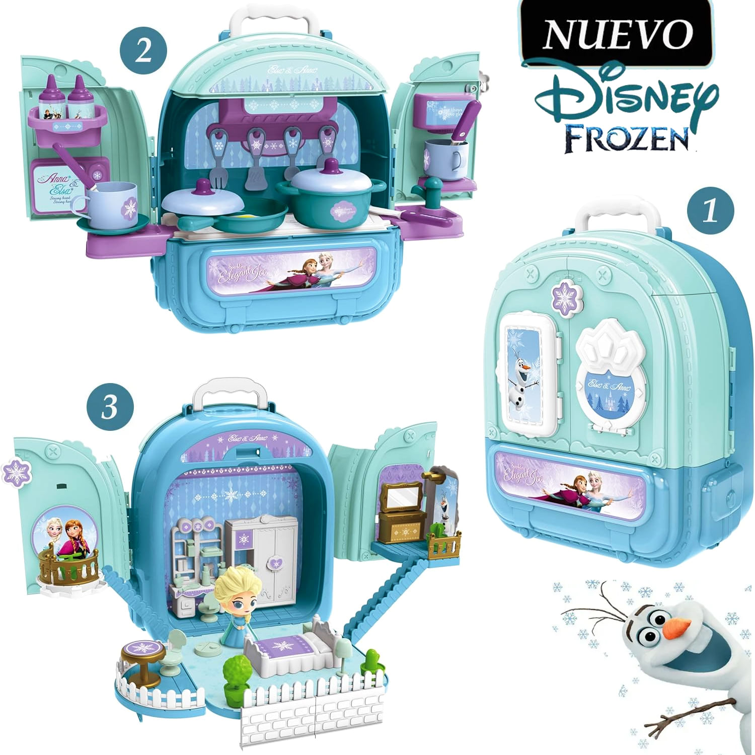Juguete Set de Cocina de Frozen 3 en 1 modelo EODS008-991A