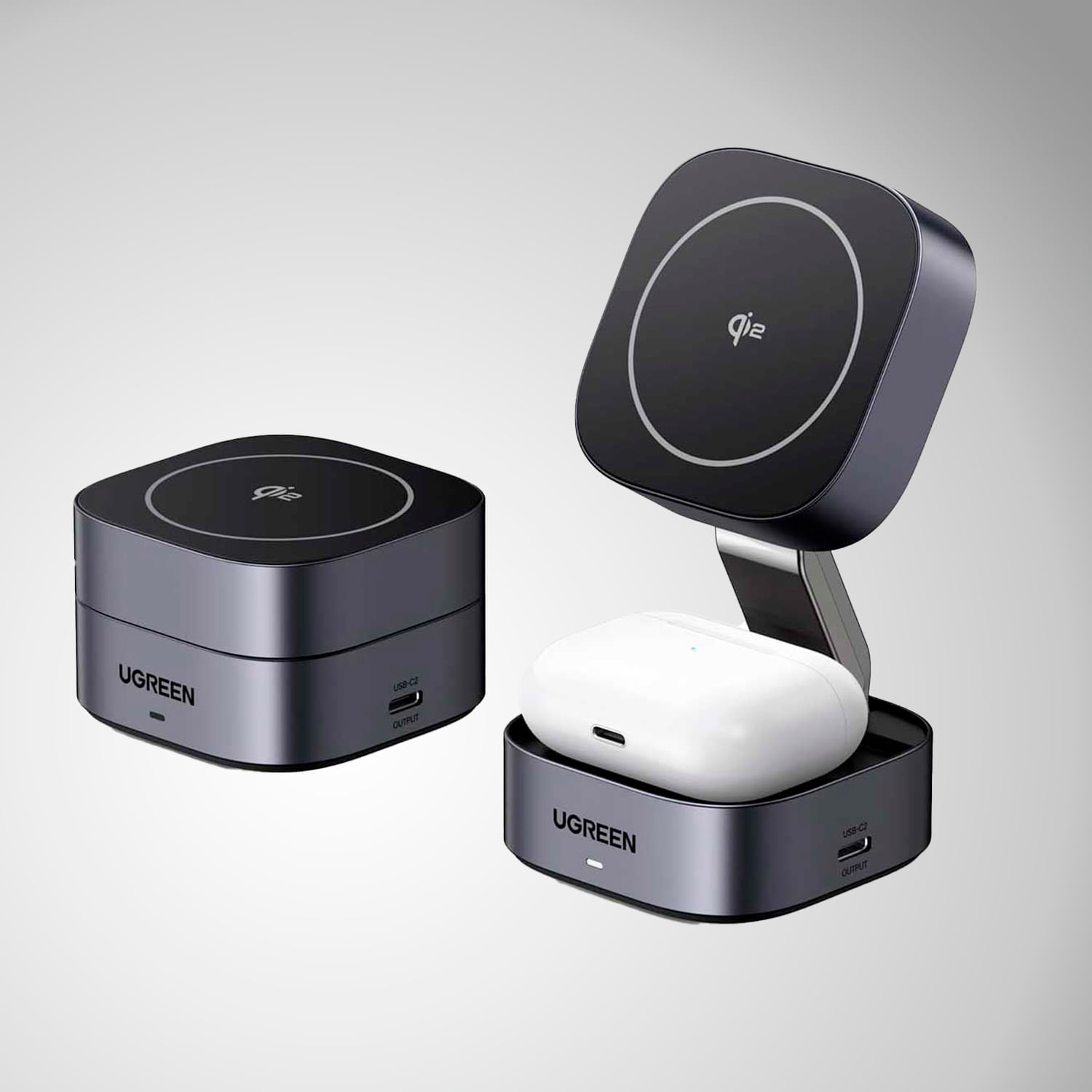 Cargador inalámbrico magnético UGREEN 15W 2 en 1 W702