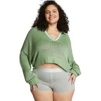 SWEATER PINK CAMBRIDGE CROP VERDE TALLA L