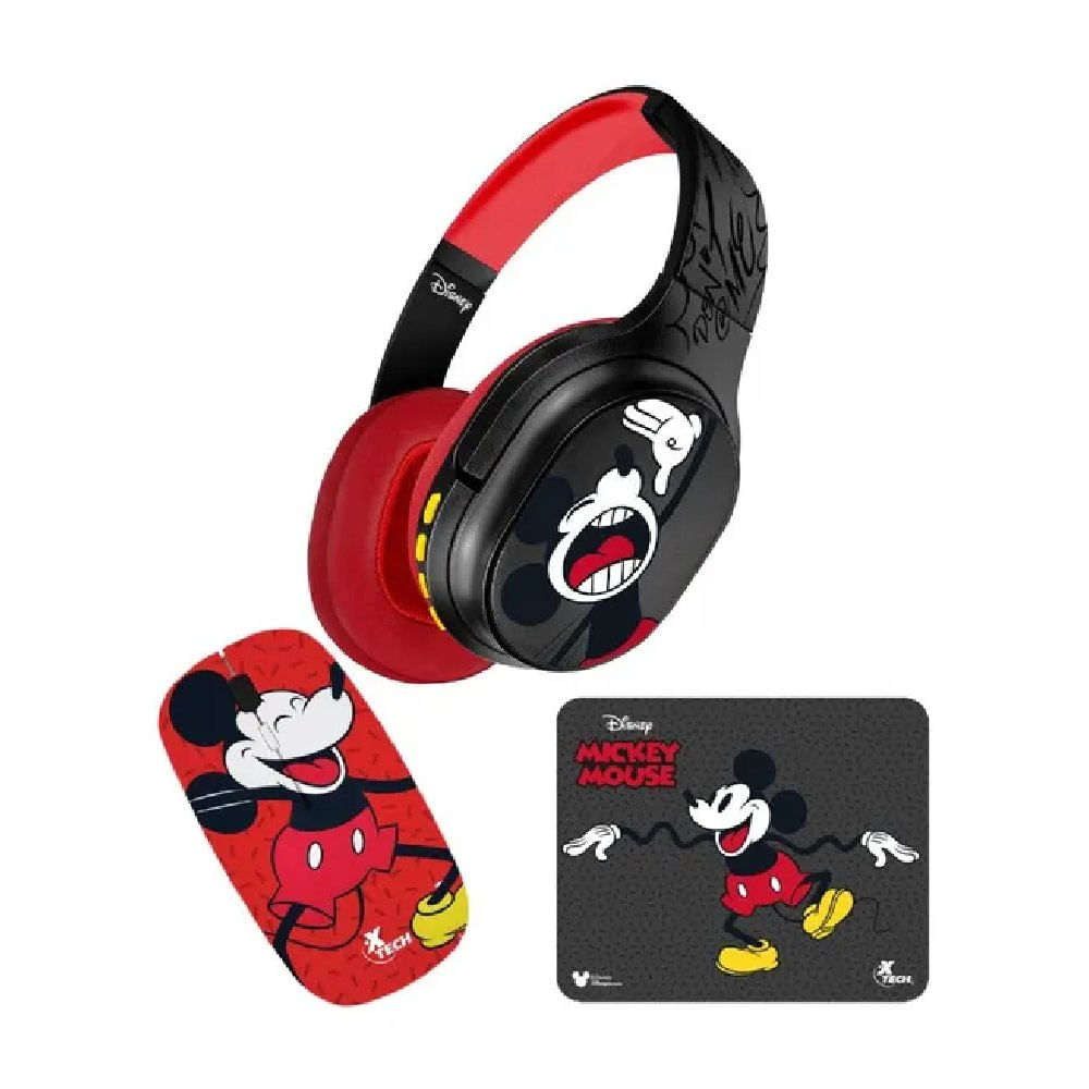Pack Xtech Mickey Audífonos + Mouse + Mouse PAD