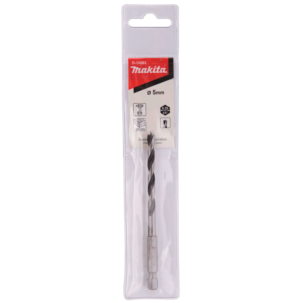 Broca para Madera Hexa. Makita 5 X 100 Mm. 1/4"" D-15883
