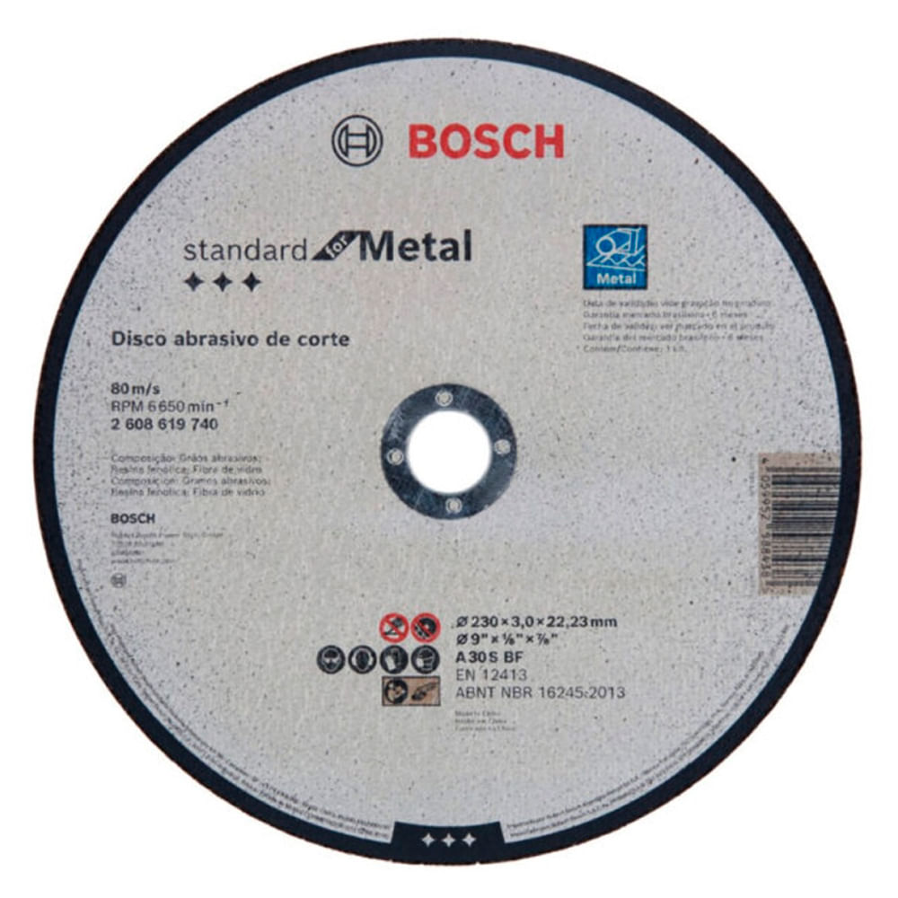 Disco de Corte Std For Metal 230X30Mm