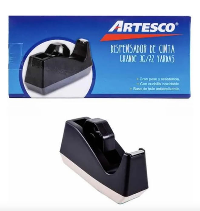 DISPENSADOR DE CINTA GRANDE ARTESCO 36/72 YARDAS NEGRO