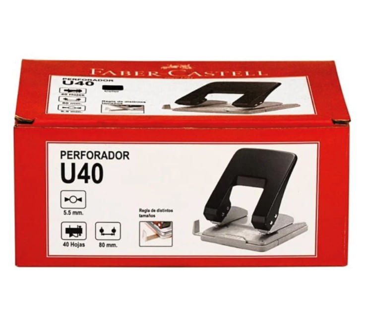 PERFORADOR METALICO FABER CASTELL U40 NEGRO