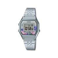 Reloj Casio LA680WA-4C Floral Plateado Retro