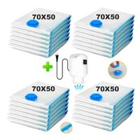 Pack 24 Bolsas de Aire al Vacío de Viaje 70x50cm + Bomba de Aire Alámbrico