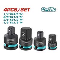 Set 4 Adaptadores de Impacto Cr-Mo 1/4"" 3/8"" 1/2"" TOTAL THISAD12438
