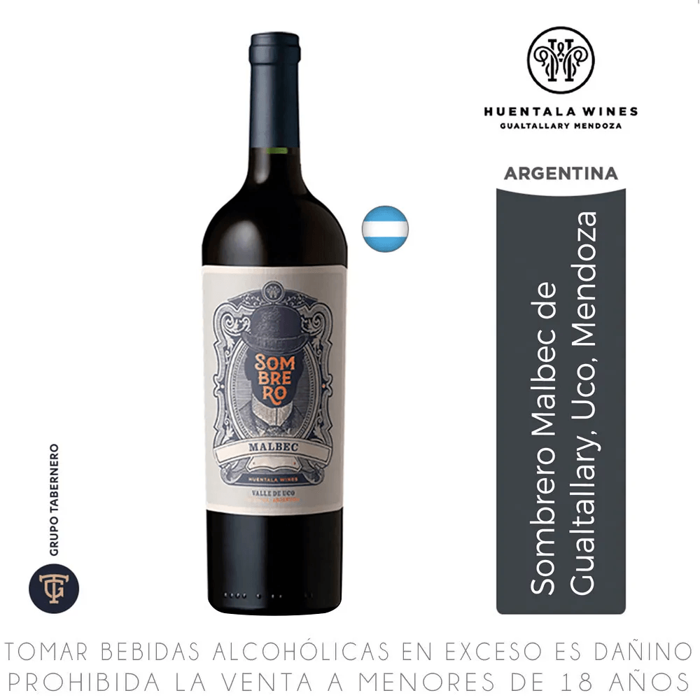 Vino SOMBRERO Malbec Botella 750ml