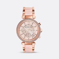 Reloj Michael Kors Mk5896 Parker Gold Rose Genuino Para Dama Rosa Oro