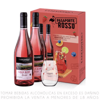 Pack TABERNERO Pasaporte Rosso: Vino Rosé 2un + Vaso