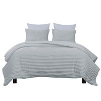 Edredon Pv26 Stripes Flannel Light Gris Queen