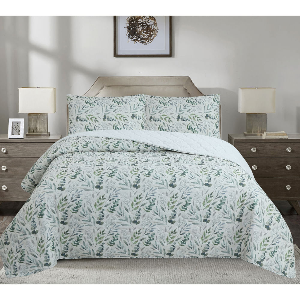 Cubrecama Pv26 Print Sherpa Hojas Wc King