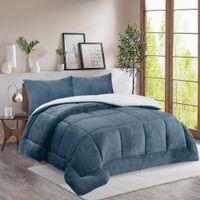 Edredon Pv26 Flannel Sherpa V1/V4 Azul 1.5 Plazas