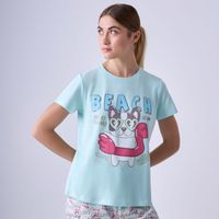Polo Pijama Mujer Print Hypnotic Manga Corta Algodón