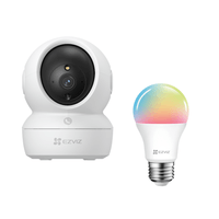 Kit Smart Home EZVIZ Cámara H6C Full HD WiFi + Foco LED Multicolor