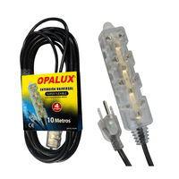 Extension Universal Siliconada de 10 metros 4 Tomas  OP-FL11410N