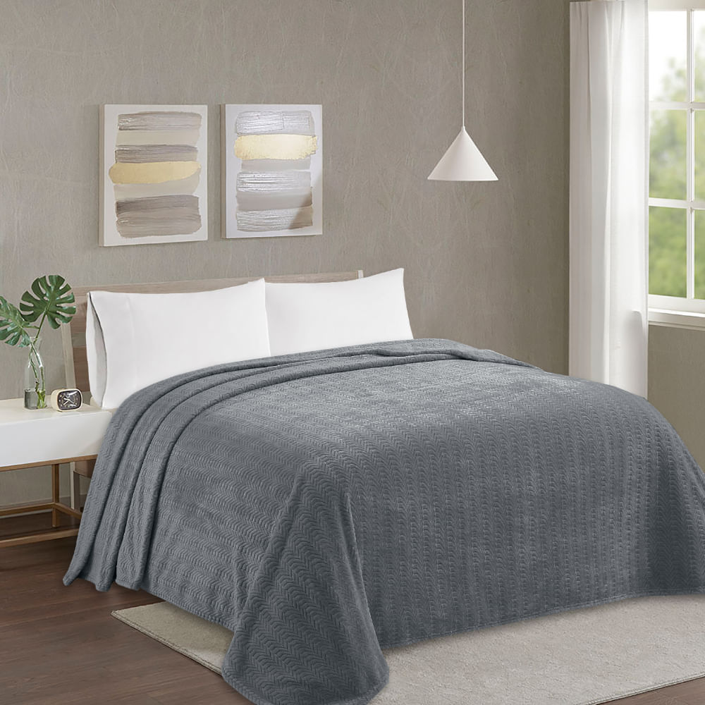 Frazada Pv26 Chevron Charcoal King