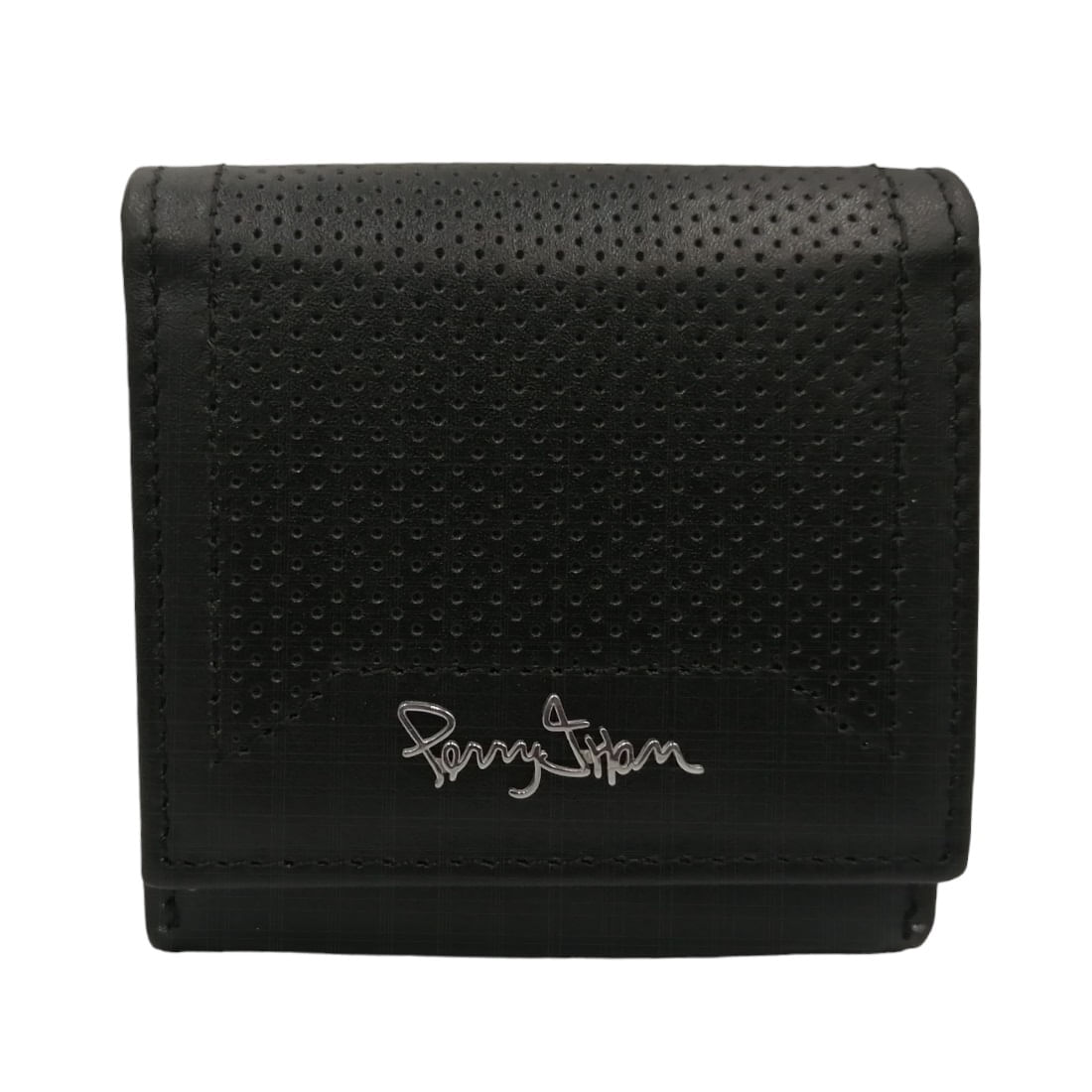 Monedero De Correa Para Hombre de Cuero Negro 1010P Perry Jhan