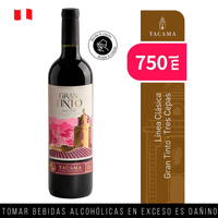 Vino TACAMA Gran Tinto Tres Cepas Botella 750ml
