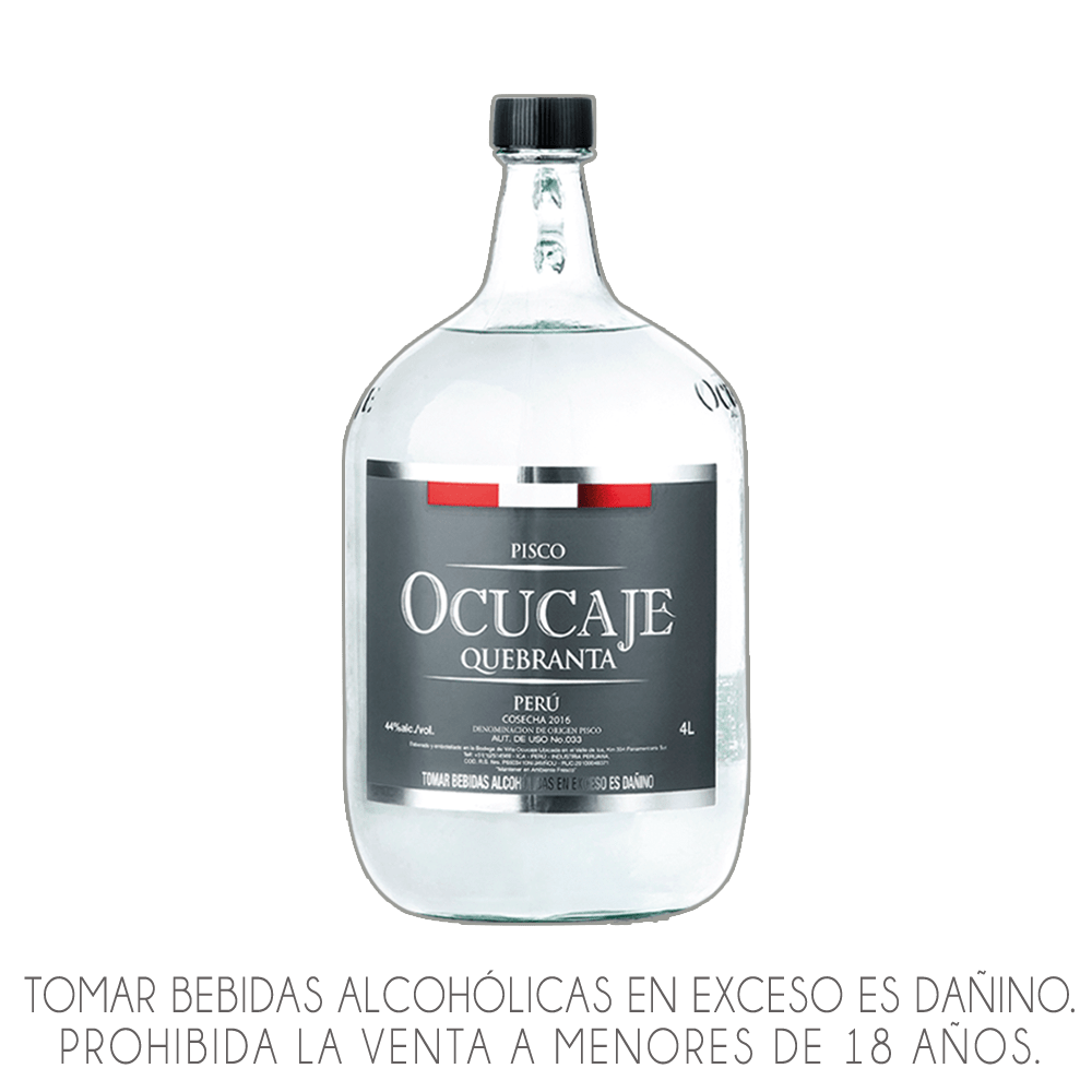 Pisco OCUCAJE Quebranta Botella 4L
