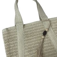 Bolso Cartera De Verano En Tela De Paja Tejida beige
