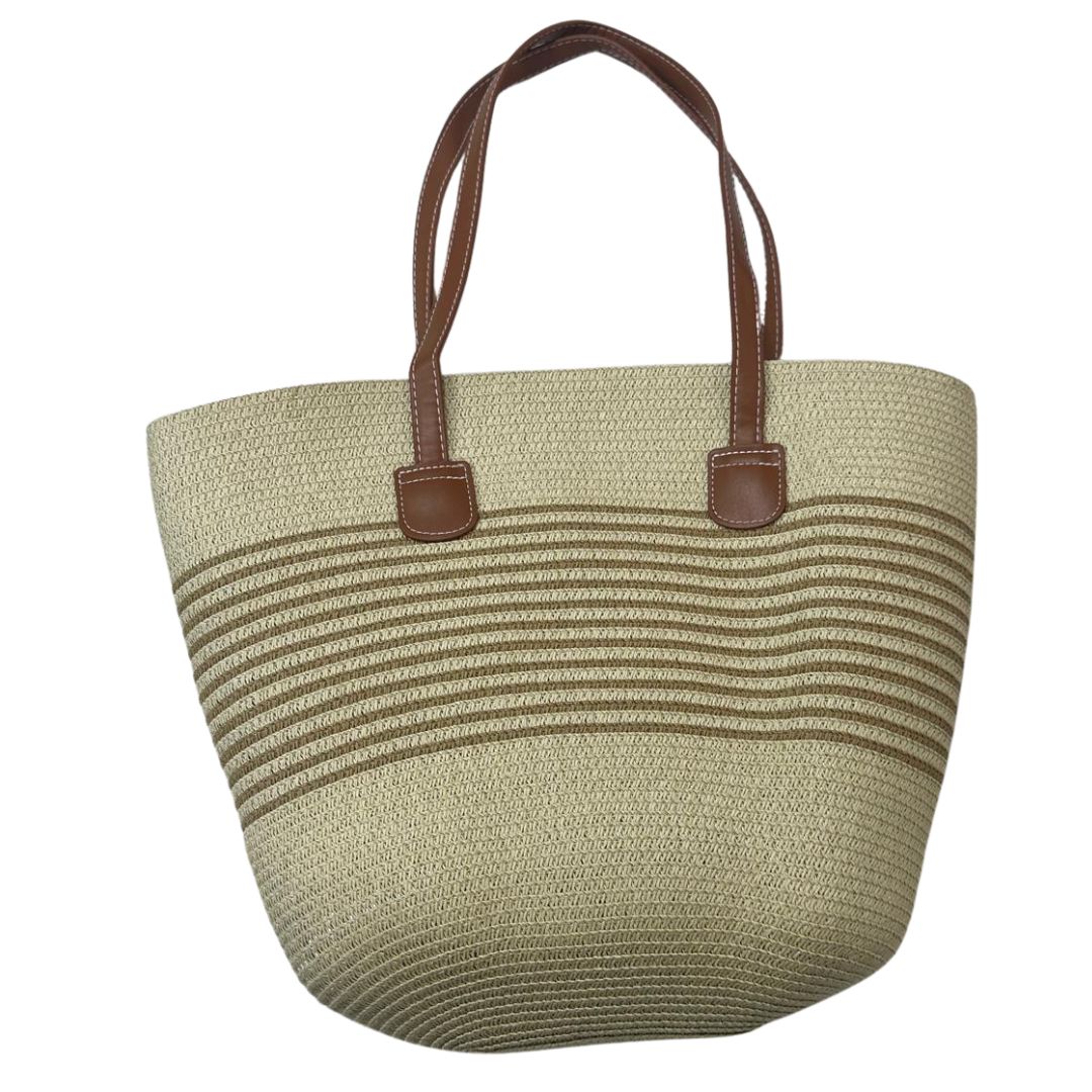 Tote/ Bolso / Cartera De Paja Beige - Cartera Ideal Para El Verano