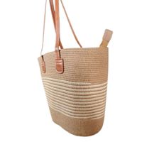 Tote/ Bolso / Cartera De Paja - Cartera Ideal Para El Verano color caqui
