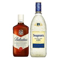 Pack Whisky BALLANTINES Botella 700ml + Gin Seagrams 750ml