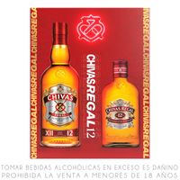 Pack Whisky CHIVAS REGAL 12 Años Botella 700ml + Botella 200ml