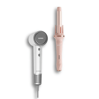 Rizadora Automática de Cabello HC02 Rosado + Secadora de Cabello HD04 Blanco| Bomidi