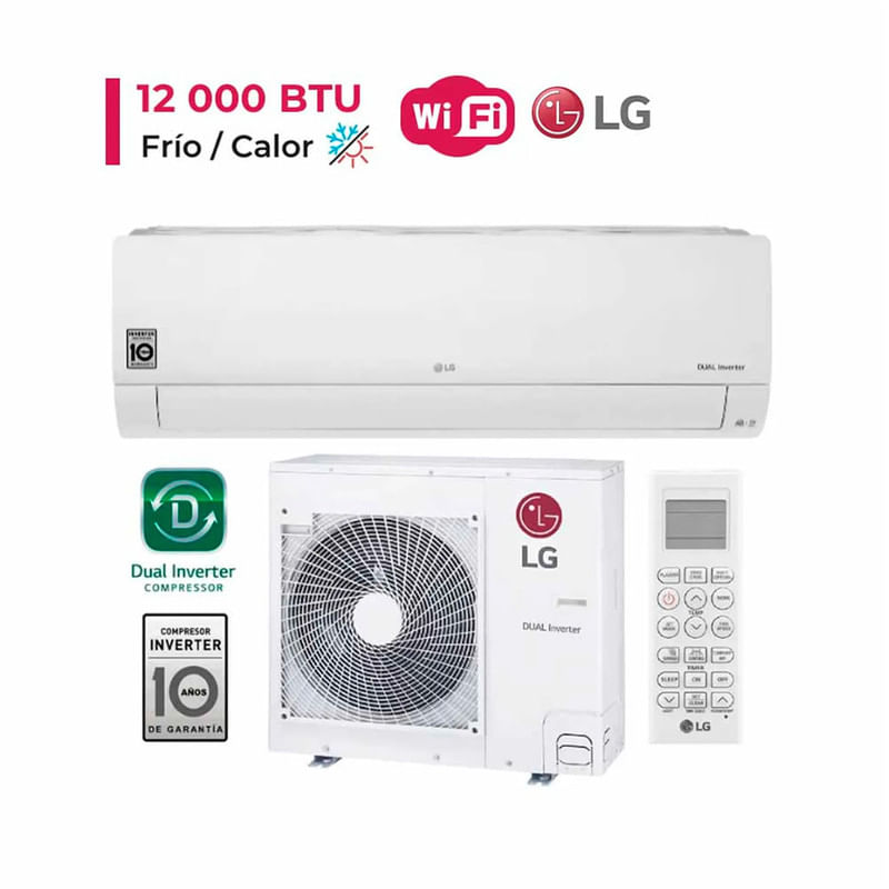 DUALCOOL Aire Acondicionado Lg Split De 12,000 BTU/H Inverter Frío/Calor
