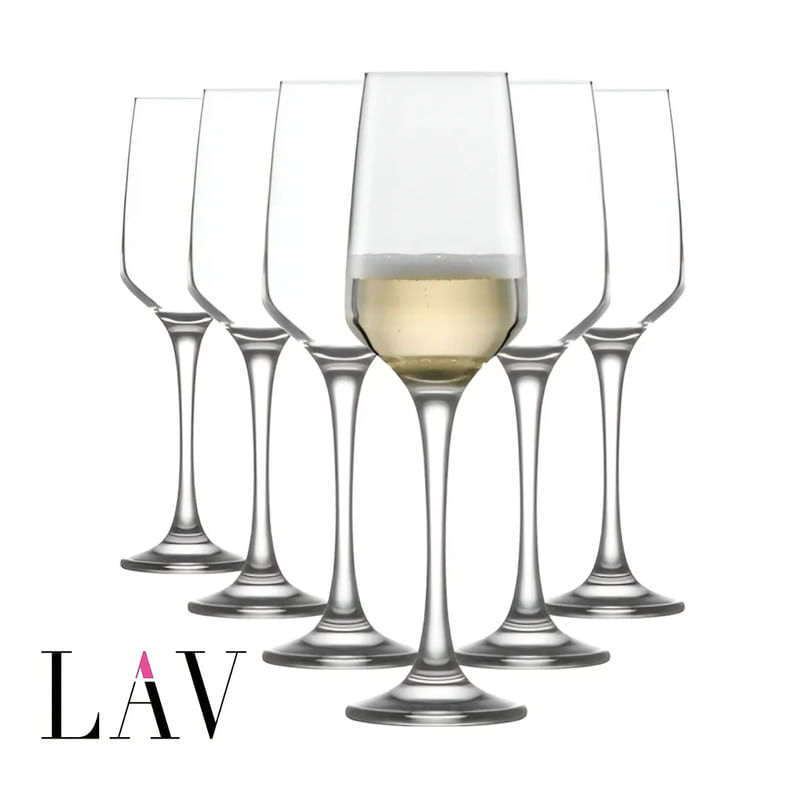 Set 12 Copas LAV Flute Champagne Vidrio 230 ml