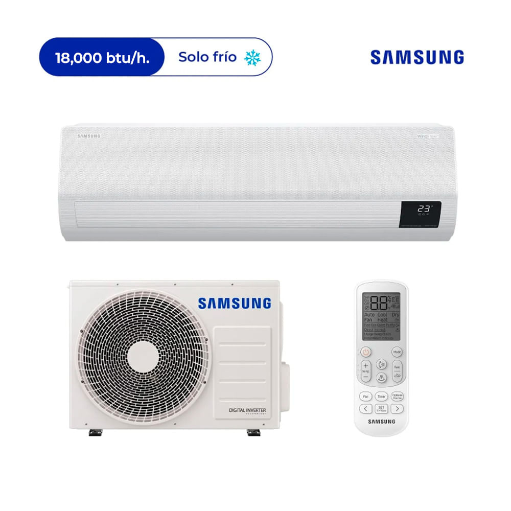 Aire Acondicionado Samsung Split Windfree De 18,000 BTU/H Frío Solo