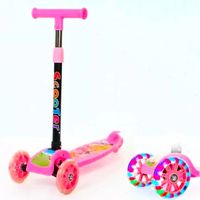 Scooter Plegable Para Niños Con Luces Rosado