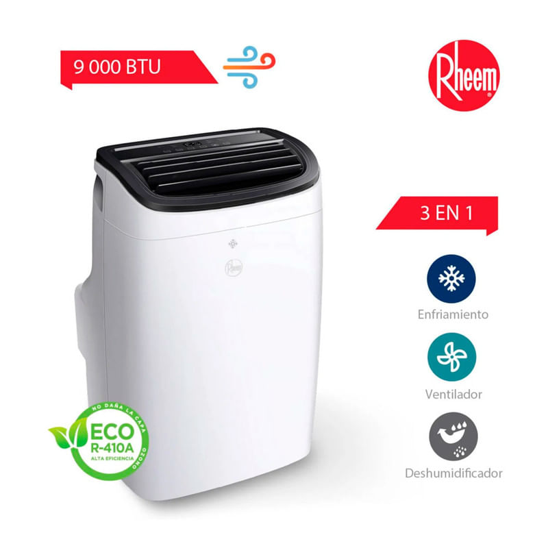 Aire Acondicionado Portátil Rheem De 9,000 BTU Convencional Frío Solo