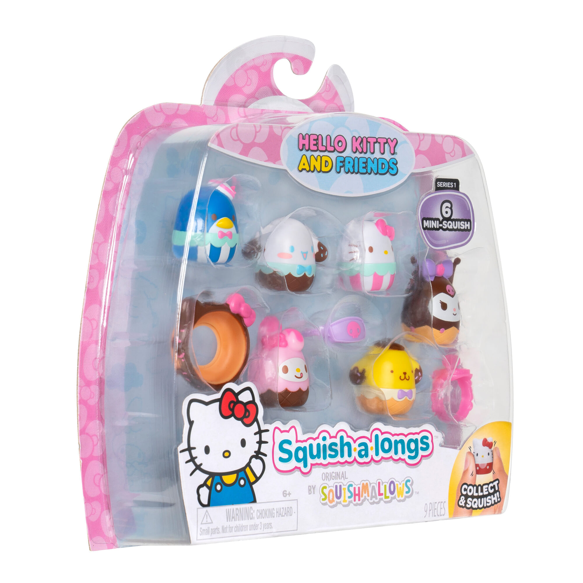 Pack 6 Figuras Squish a Longs HELLO KITTY SQAL0115
