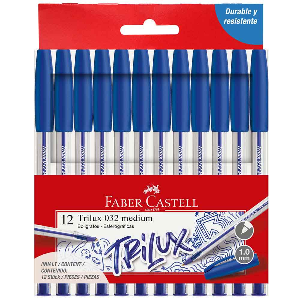 FABER CASTELL Bol Trilux 032 M 12 Az Est X12