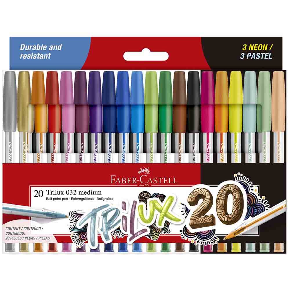 FABER CASTELL Bol Trilux 032 20 Colores Est X20