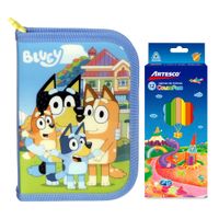 Cartuchera ARTESCO Tp Libro Bluey Colx12