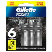 Respuesto de Máquina para Afeitar GILLETTE Mach3 Carbón Blíster 6un