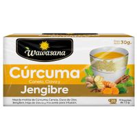 Infusiones Cúrcuma, Canela, Clave y Jengibre WAWASANA Caja 20un